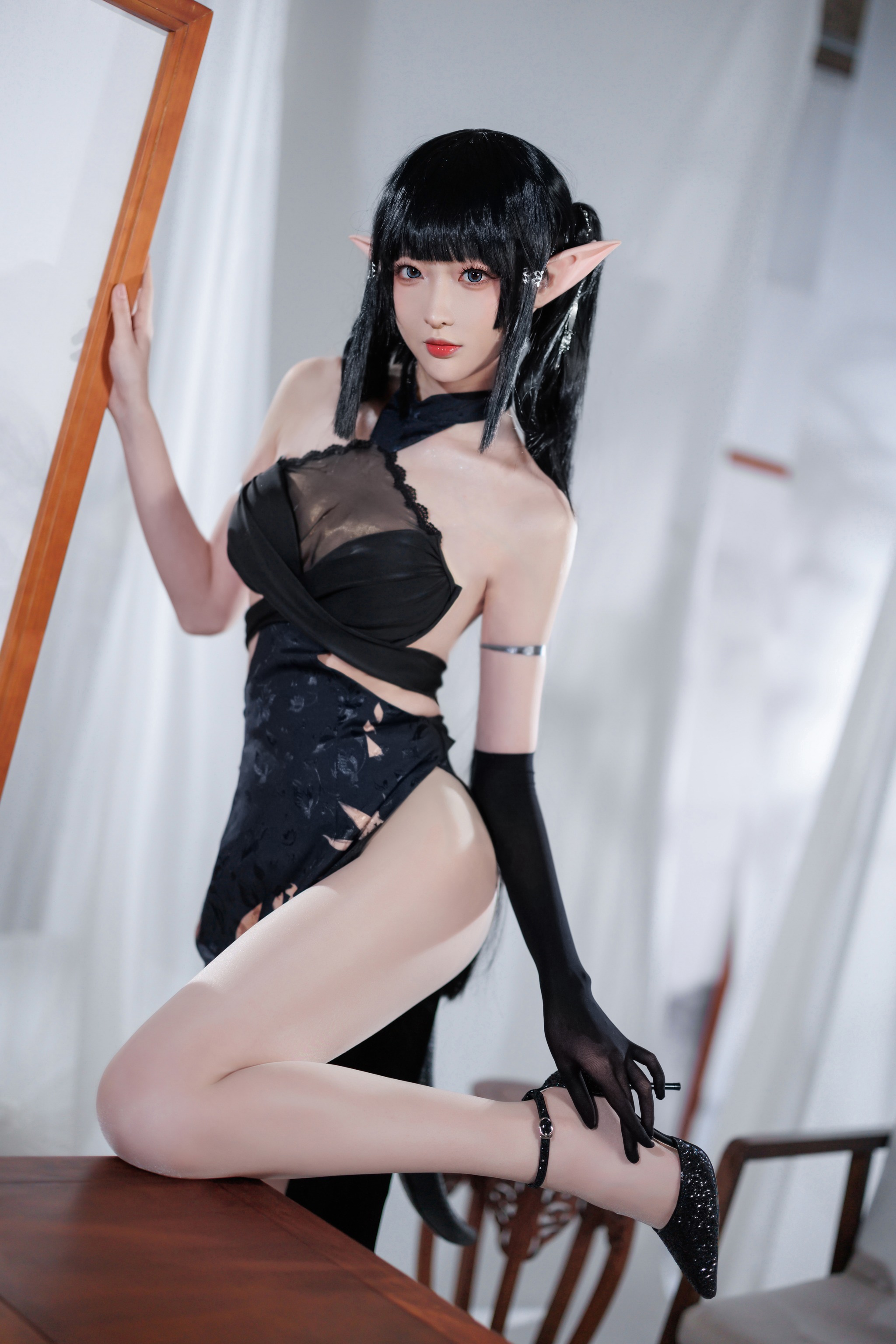 图片[1]-南宫 – NO.091 明日方舟-森蚺旗袍[18P]-XikXak